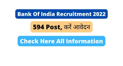 Bank Of India Recruitment 2022