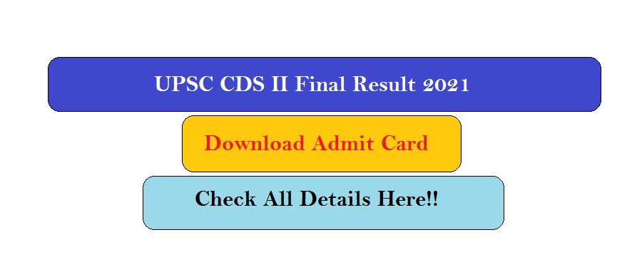 UPSC CDS II Final Result 2021 